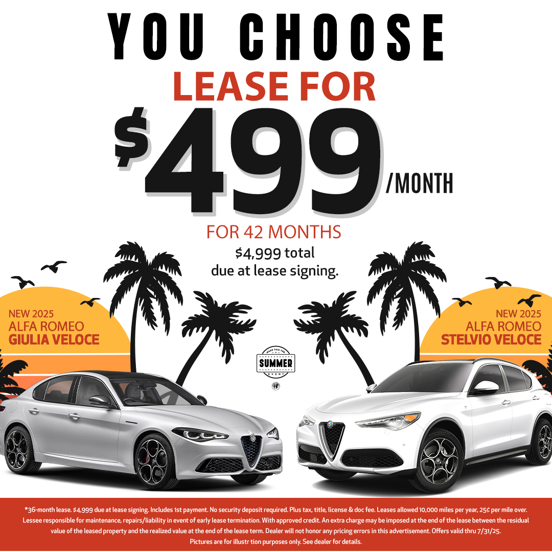 Alfa Romeo Stelvio and Giulia Offer