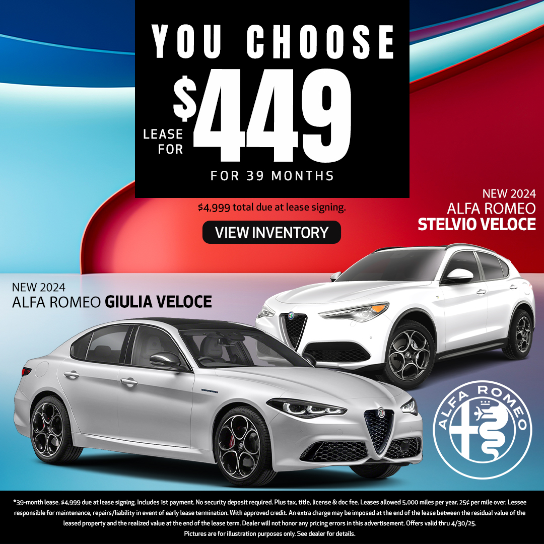 Alfa Romeo Stelvio and Giulia Offer