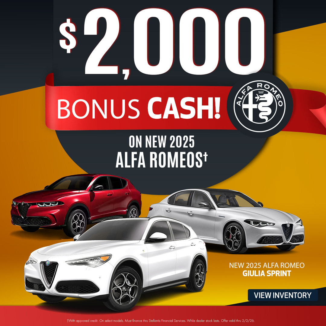 $2,000 Bonus Cash On New 2025 Alfa Romeos