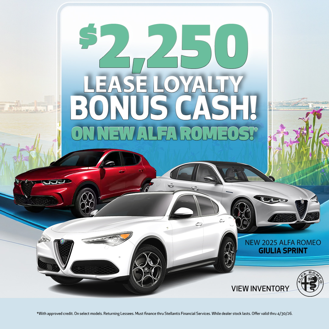$2,250 Bonus Cash On Alfa Romeos
