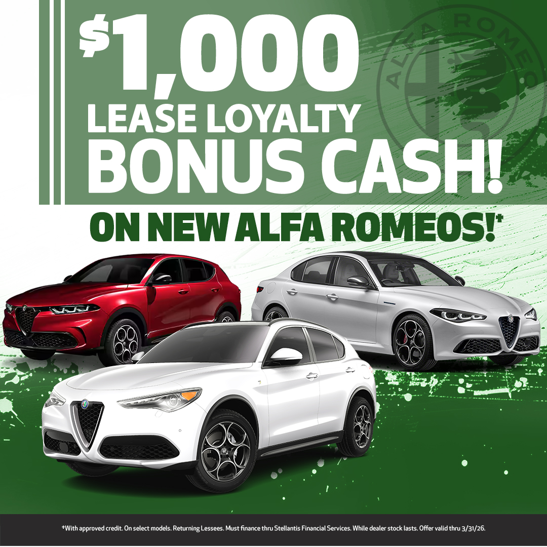 $1,000 Bonus Cash On Alfa Romeos