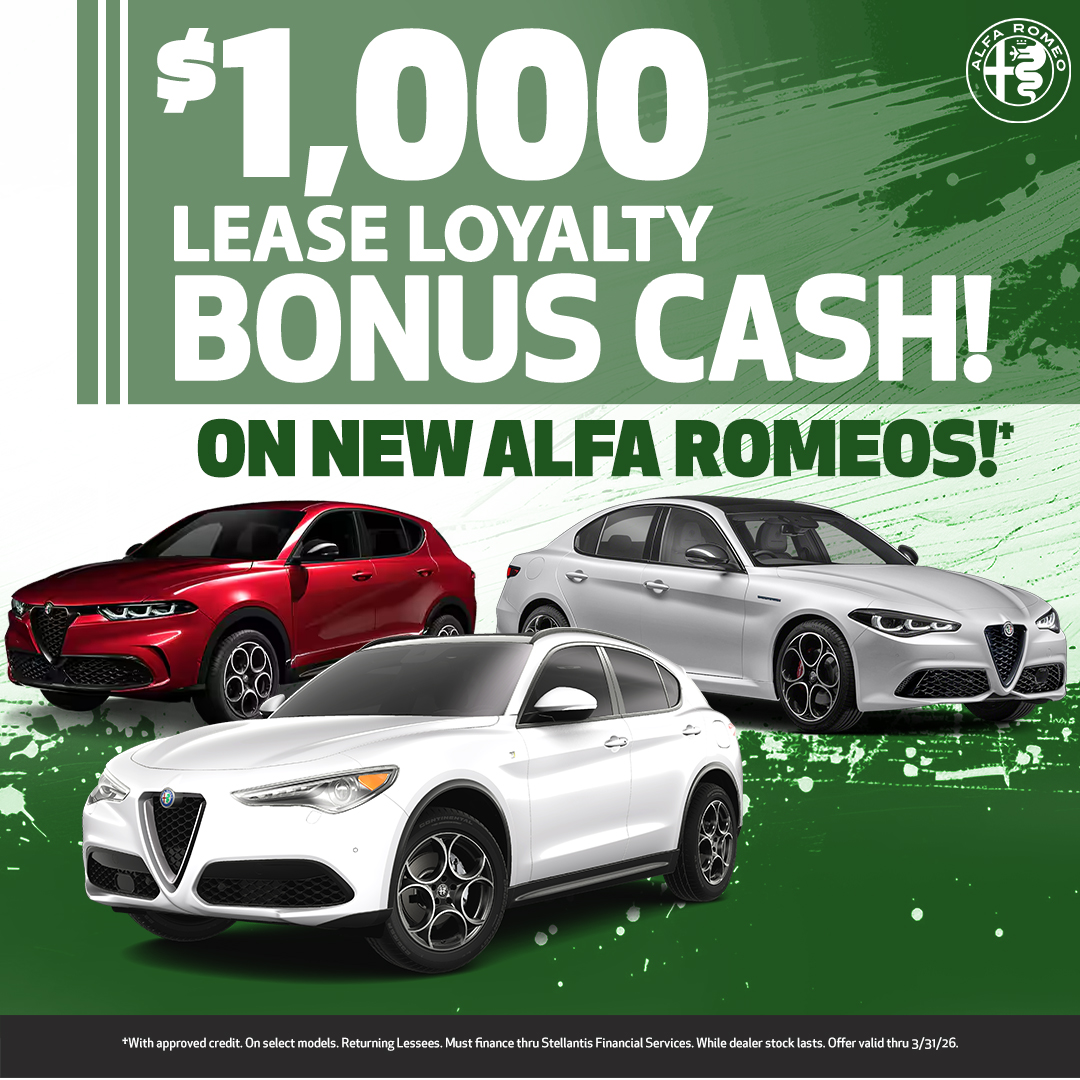 $1,000 Bonus Cash On Alfa Romeos