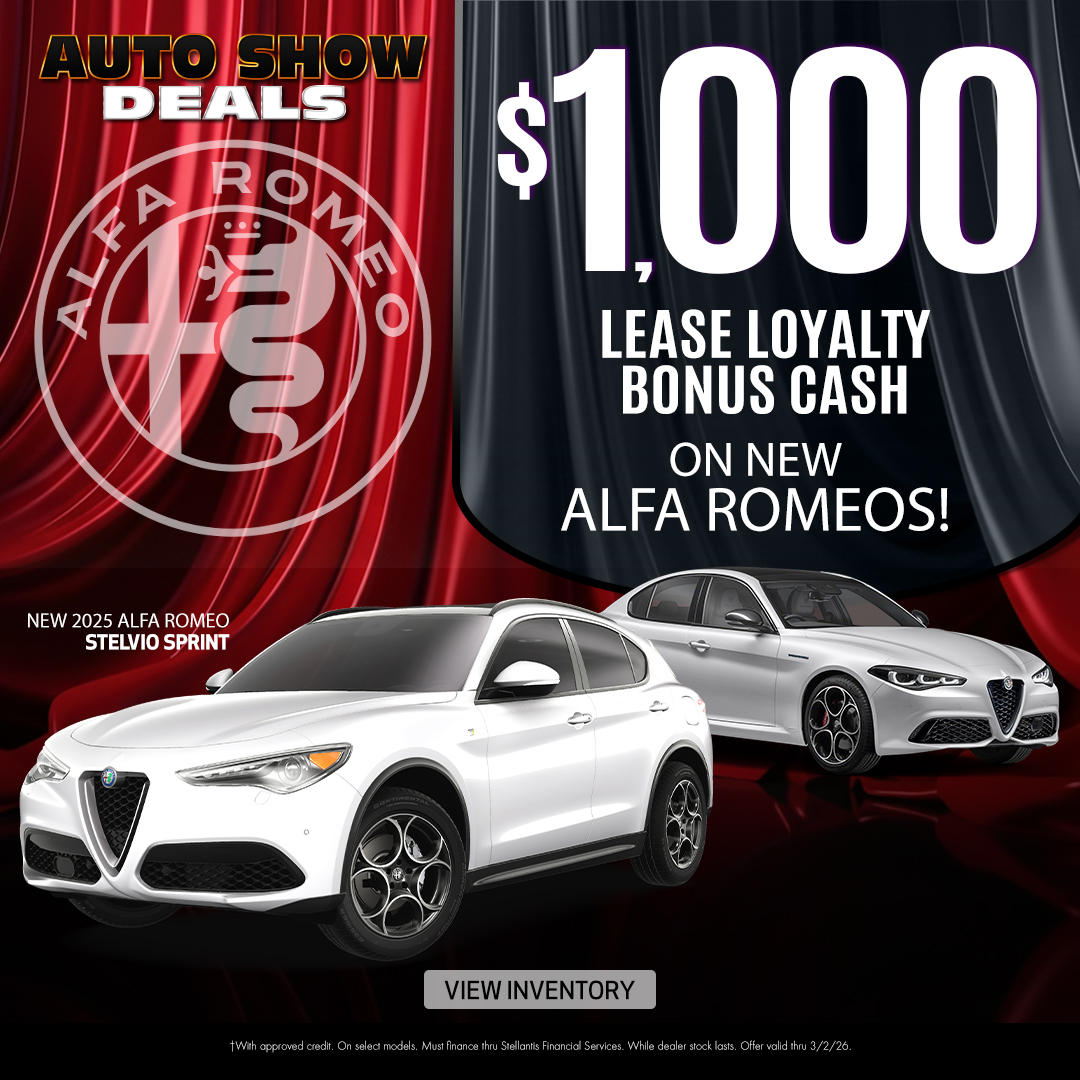 $1,000 Bonus Cash On Alfa Romeos