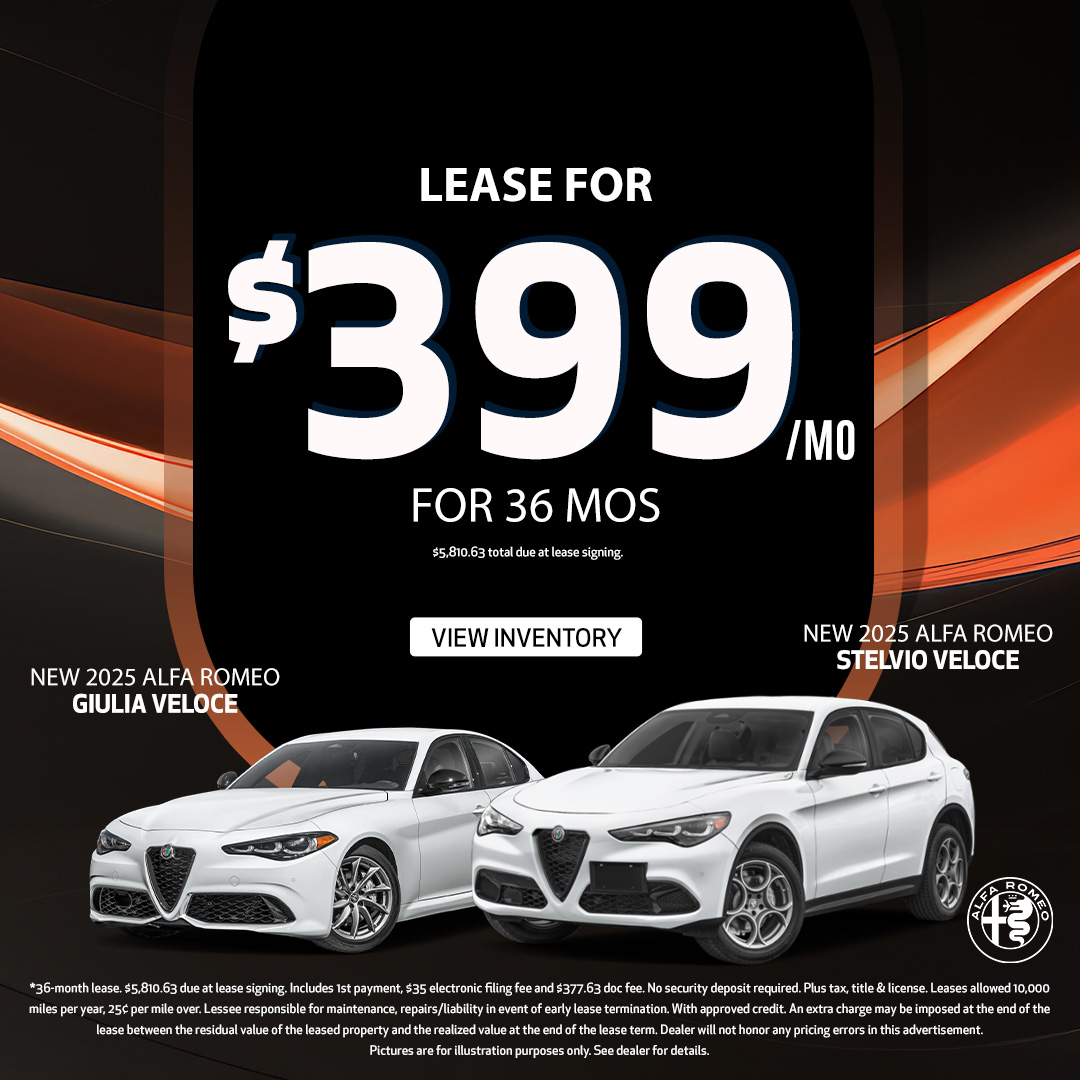 New Alfa Romeo Giulia and Stelvio Lease Offer