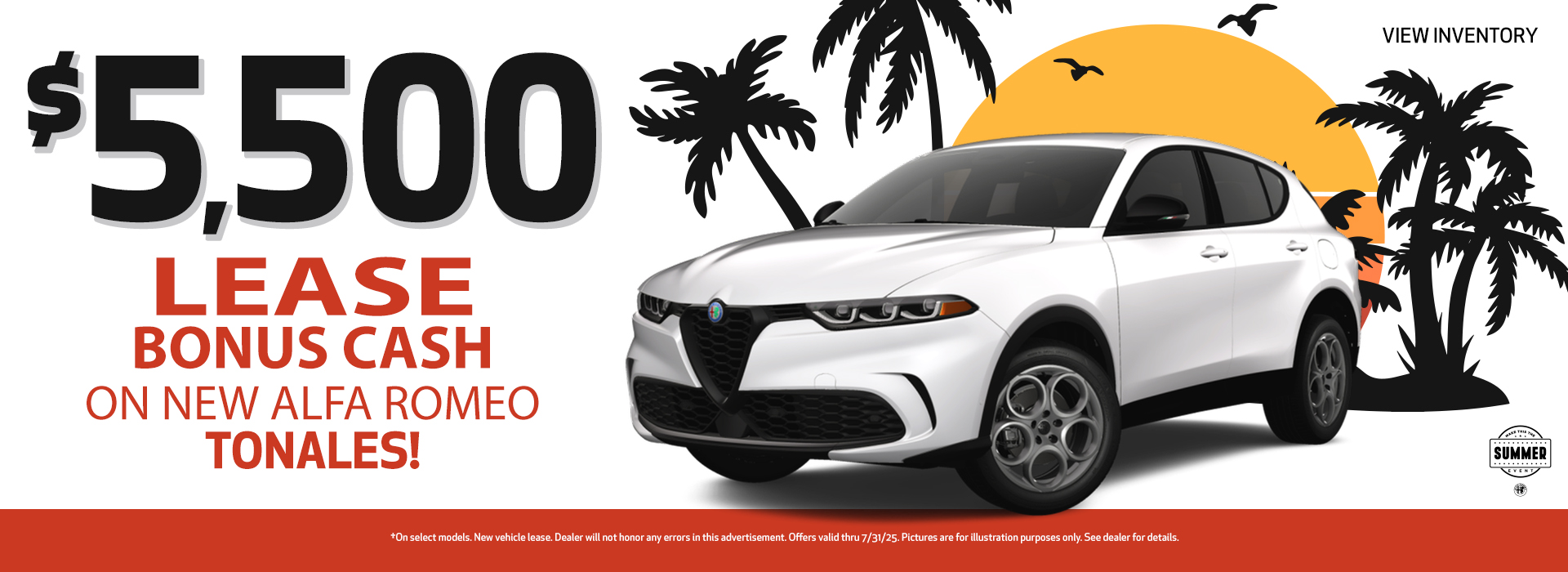 $5,500 Lease Bonus Cash on New Alfa Romeo Tonales