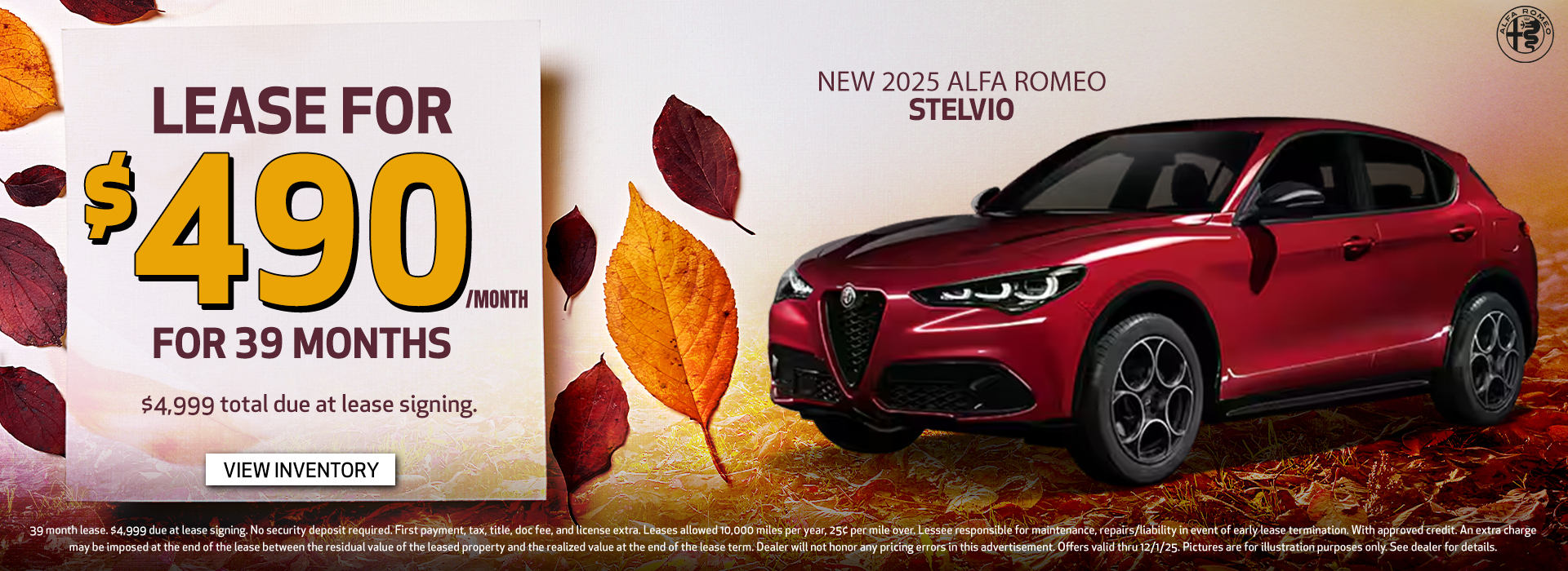 New 2025 Alfa Romeo Stelvio Lease Offer