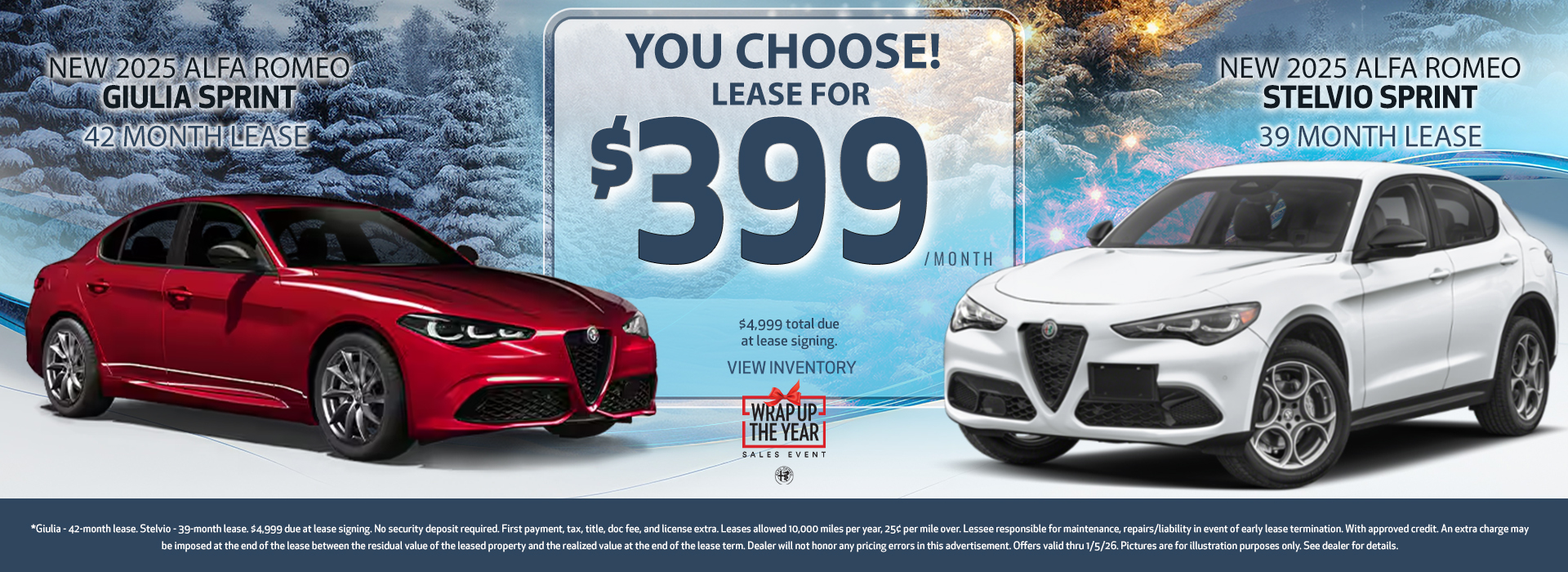 New 2025 Alfa Romeo Guilia Sprint or Stelvio Sprint
