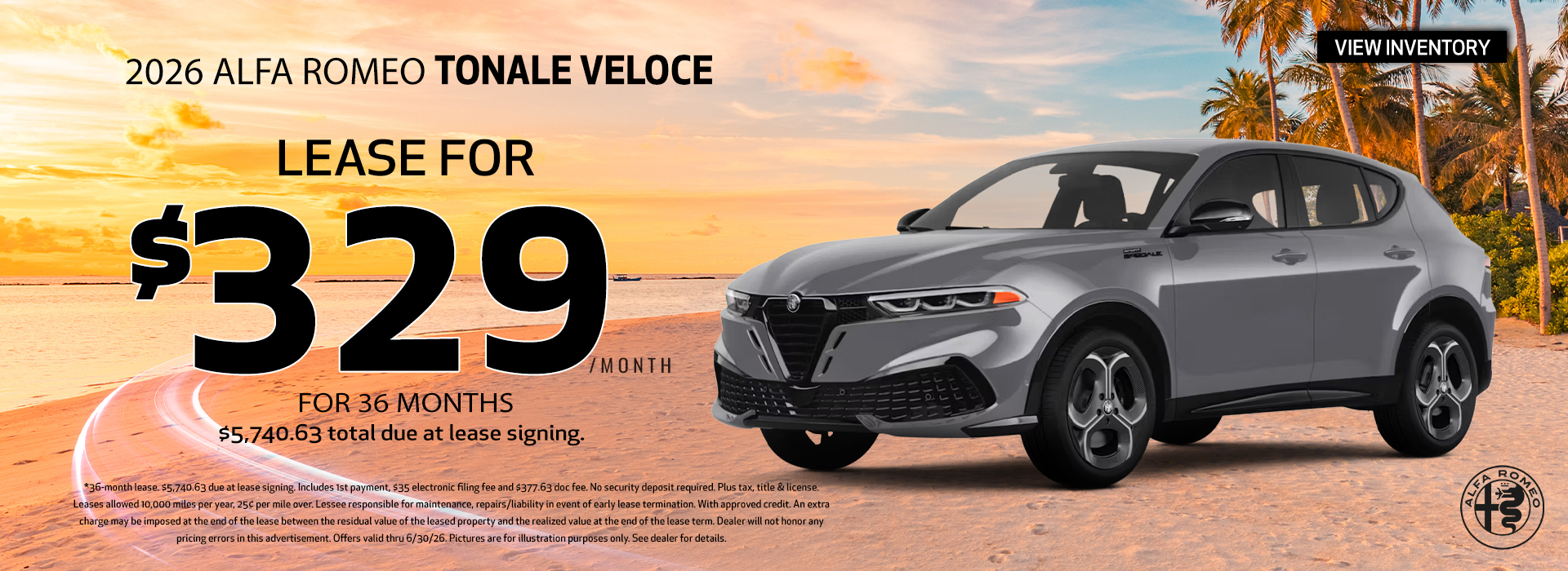 New 2026 Alfa Romeo Tonale Veloce Offer