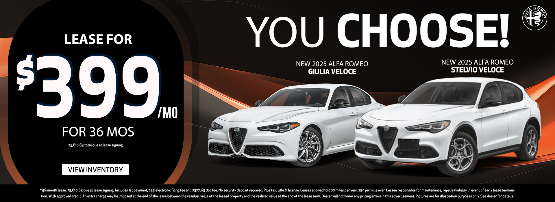 Alfa Romeo Giulia and Stelvio Offer